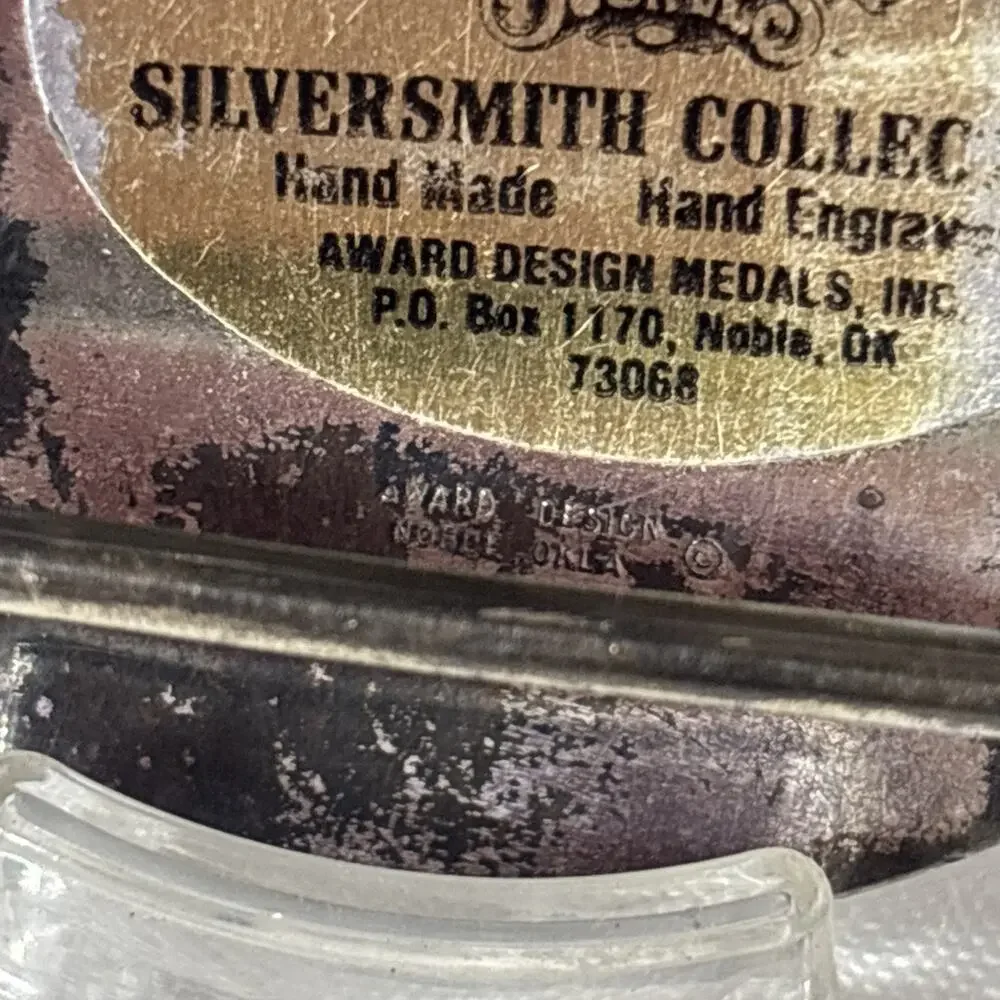 Vintage ADM Silversmith Collection Belt Buckle Letter E Silver Plated 4”x3”